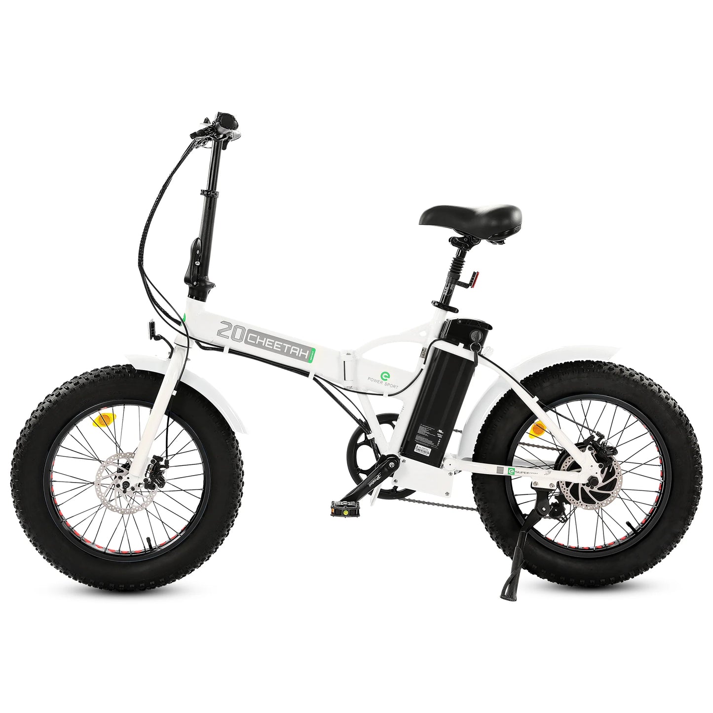 UL Certified-Ecotric 20inch White Fat Tire Portable and Folding Electric Bike