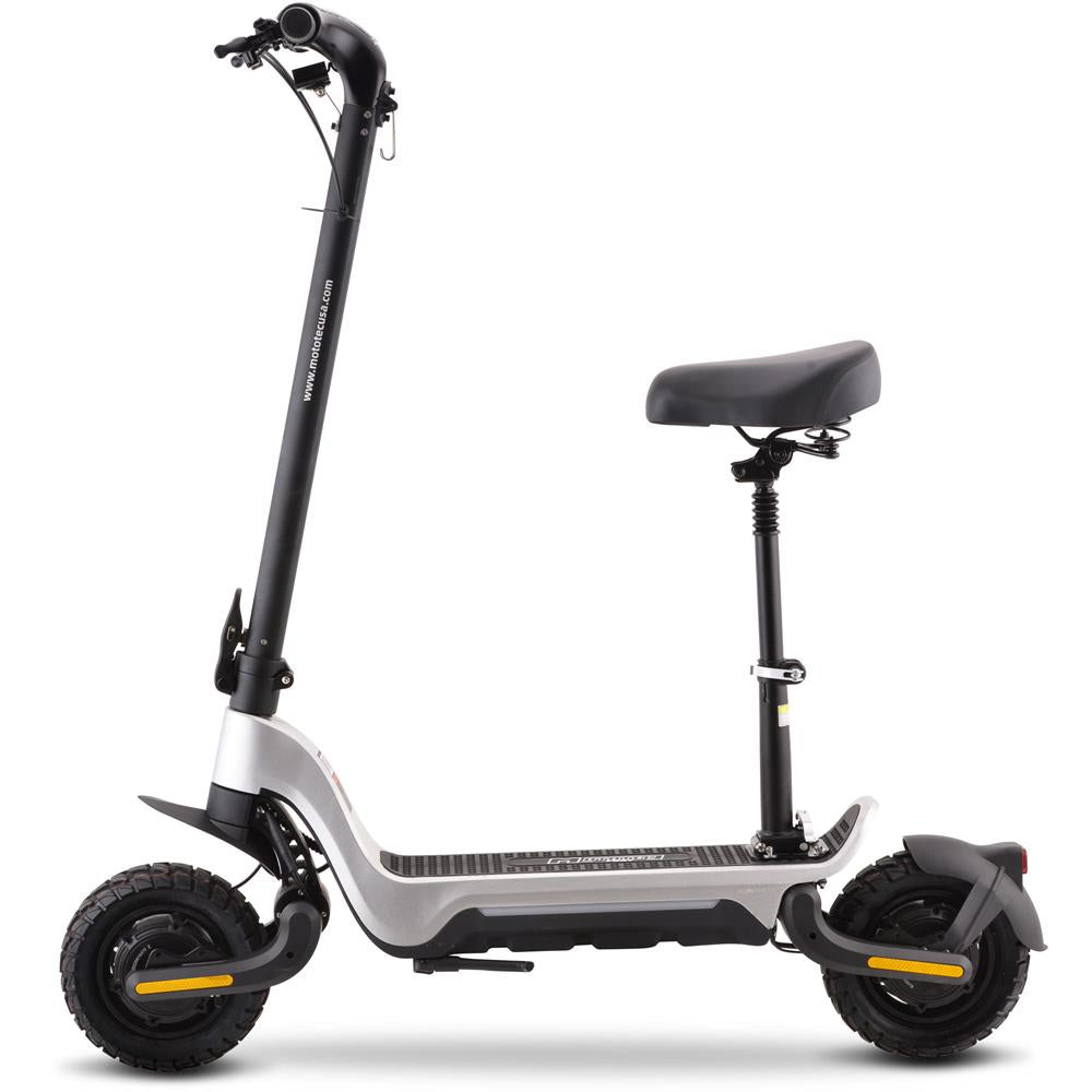 MotoTec Fury 48v 1000w Lithium Electric Scooter Silver