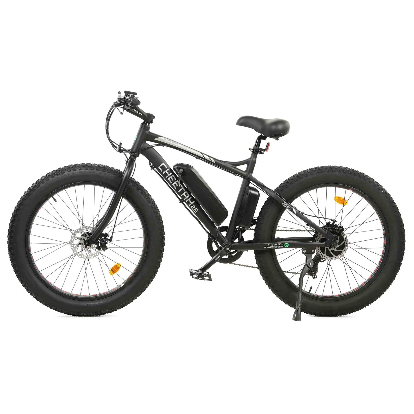 Ecotric Cheetah 26 Fat Tire Beach Snow Electric Bike-Matt Black