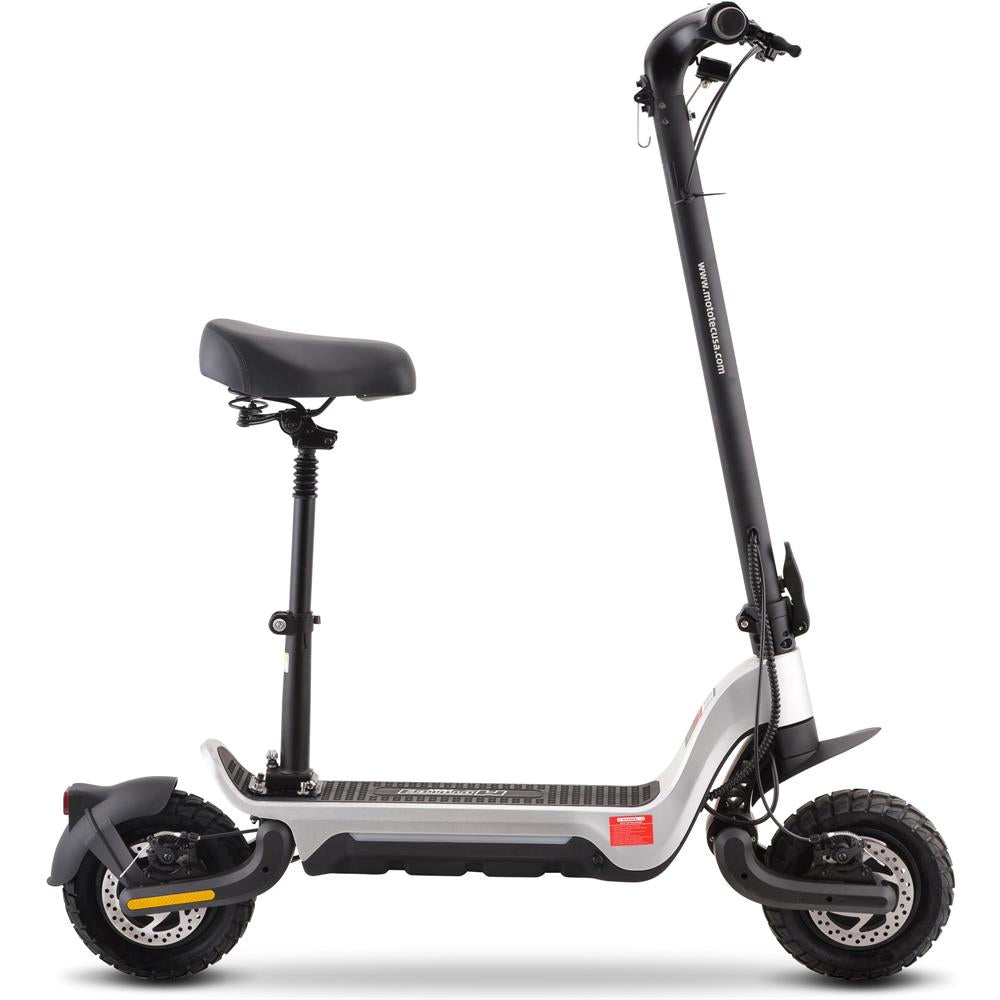 MotoTec Fury 48v 1000w Lithium Electric Scooter Silver