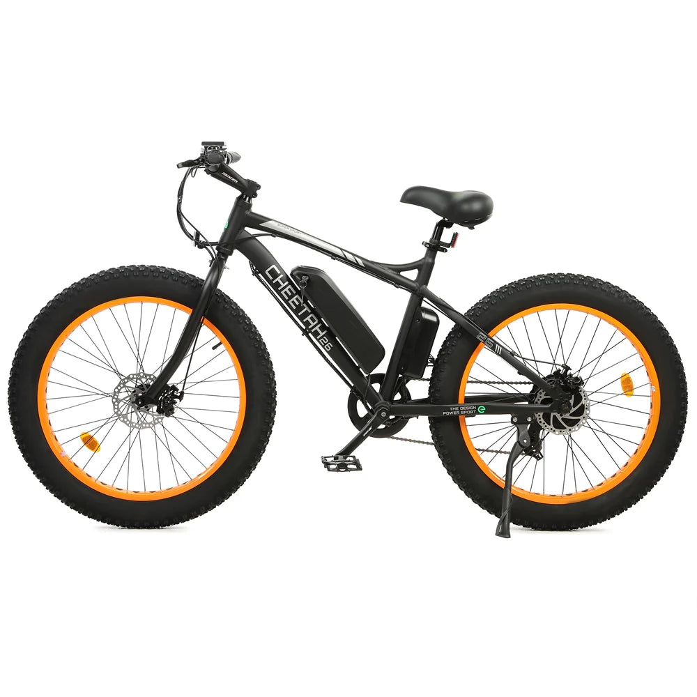 Ecotric Cheetah 26 Fat Tire Beach Snow Electric Bike-Orange